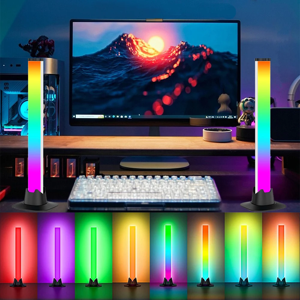 Imagem -04 - Wiscolor Barra de Luz Led Rgbic Wifi da Tuya Lâmpada de Atmosfera de Ritmo Musical para pc Área de Trabalho Decoração de Quarto Funciona com Alexa Google Assistant