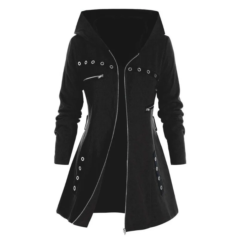 

2025 Autumn and Winter Temperament Long Sleeve Hooded Jacket Women's Jacket