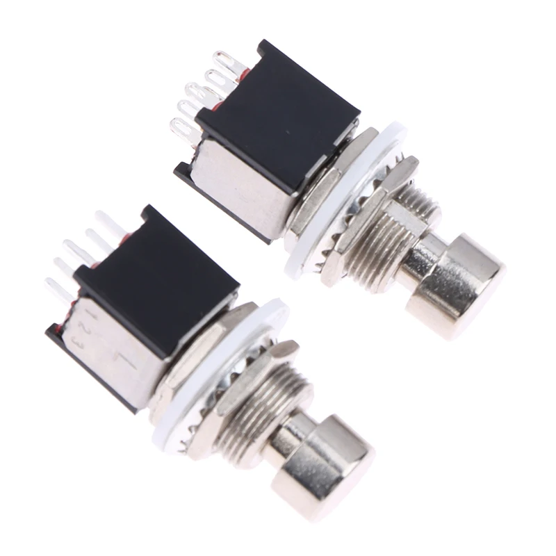 DPDT Latching Momentary ON/ON Foot Switch Guitar Effects Pedal Stomp Box 6Pin Emergency Stop Push Button For Guitar Effect Pedal