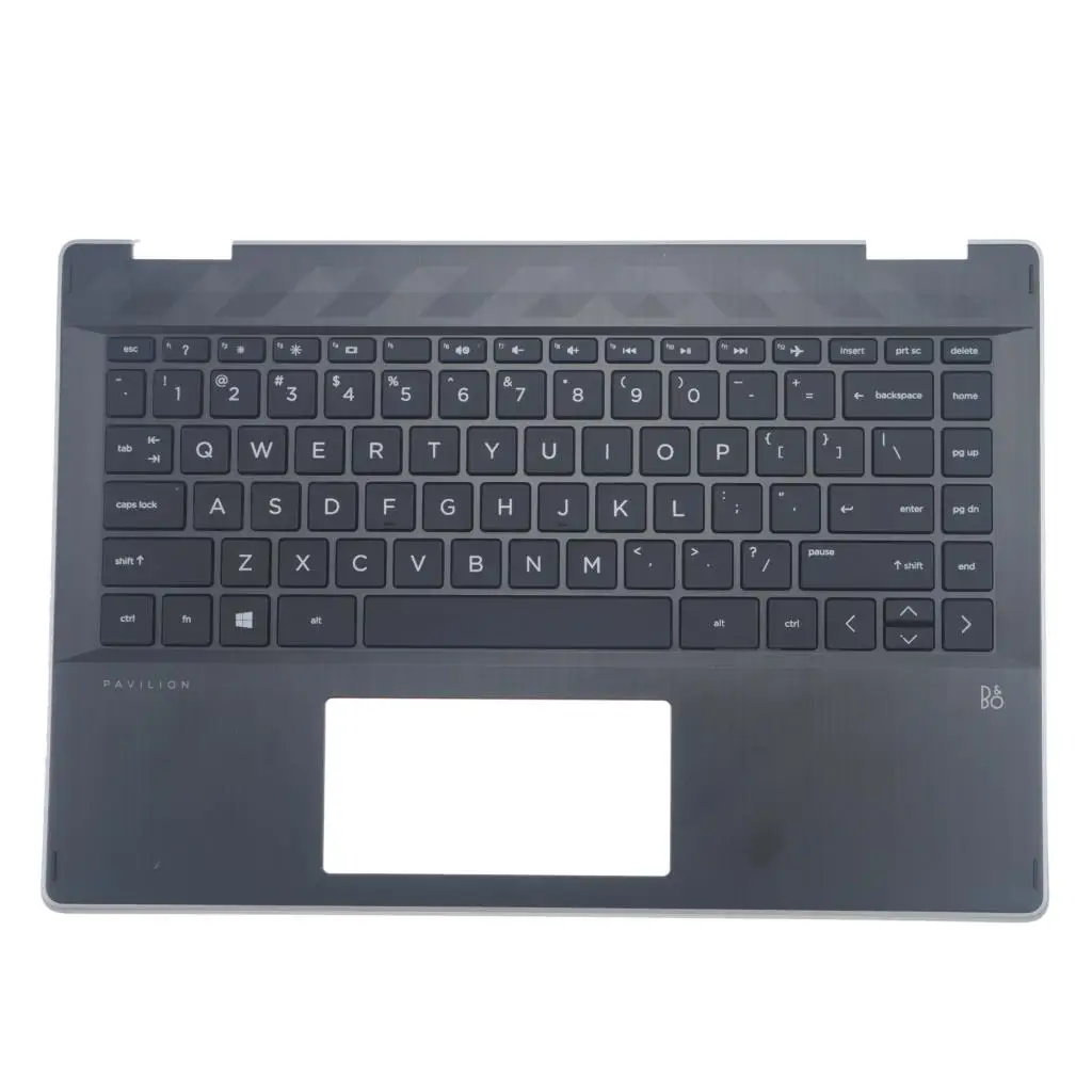 New Original Top Cover Upper Case for HP Pavilion X360 14-DH Palmrest With Non-backlit Keyboard L53796-001 Sliver / Blue Side