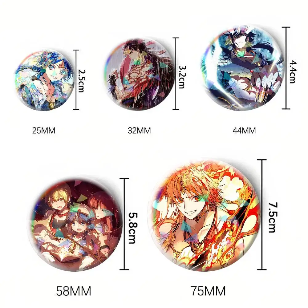 Magi The Labyrinth of Magic Anime Manga  75mm 44mm 25mm Accessories Toys Badge Brooch Backpack Hat Pins