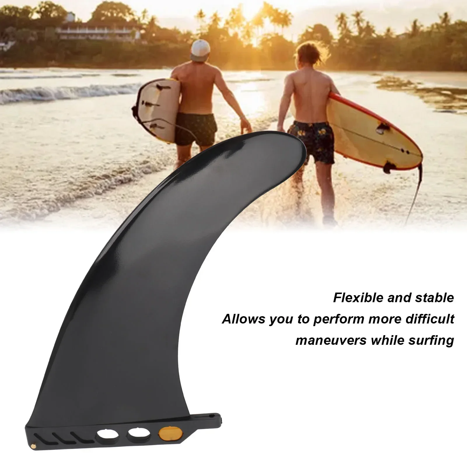 Surfboard Fin 9 Inch PVC Surfboard Replacement Clip Tail Fin For Longboard Paddle Board Surfing Board Accessory view 3