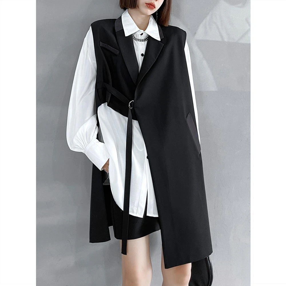 SuperAen 2022 Spring Clothes New Design Oversized Solid Office Lady Suit Jacket Fashion Vest Women