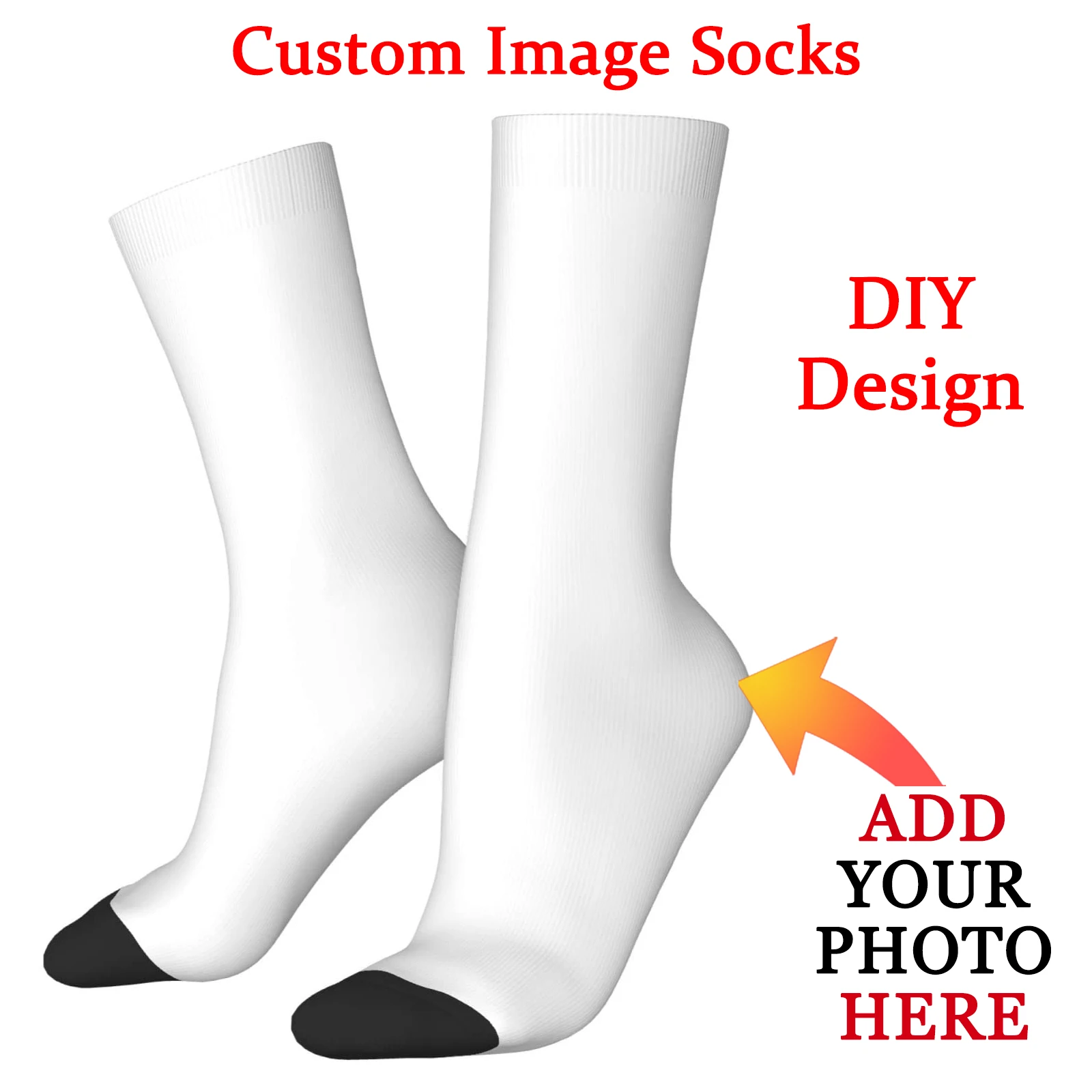 Unisex Custom Long Socks 3D Print DIY Design LOGO Men Women Personalized Gift High Quality Medium Ball Socks Customized Face