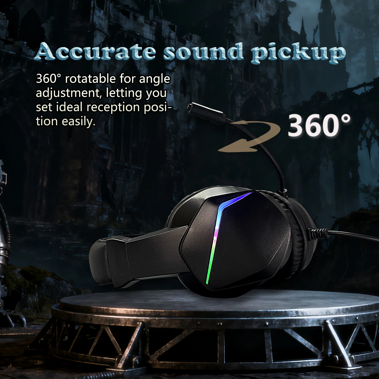 سماعات رأس سلكية H21 للألعاب والكمبيوتر والموسيقى تناسب الدورات عبر الإنترنت والمؤتمرات وأعياد الميلاد. يعمل مع PS4/PS5/Xbox/Switch/ #1