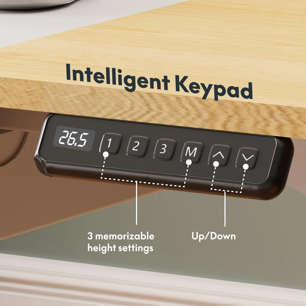 مكتب قائم كهربائي مع أدراج، مكتب كمبيوتر قابل للتعديل بارتفاع 63 × 32 بوصة، مكتب قائم للمكتب المنزلي مع 3 ارتفاعات مسبقًا