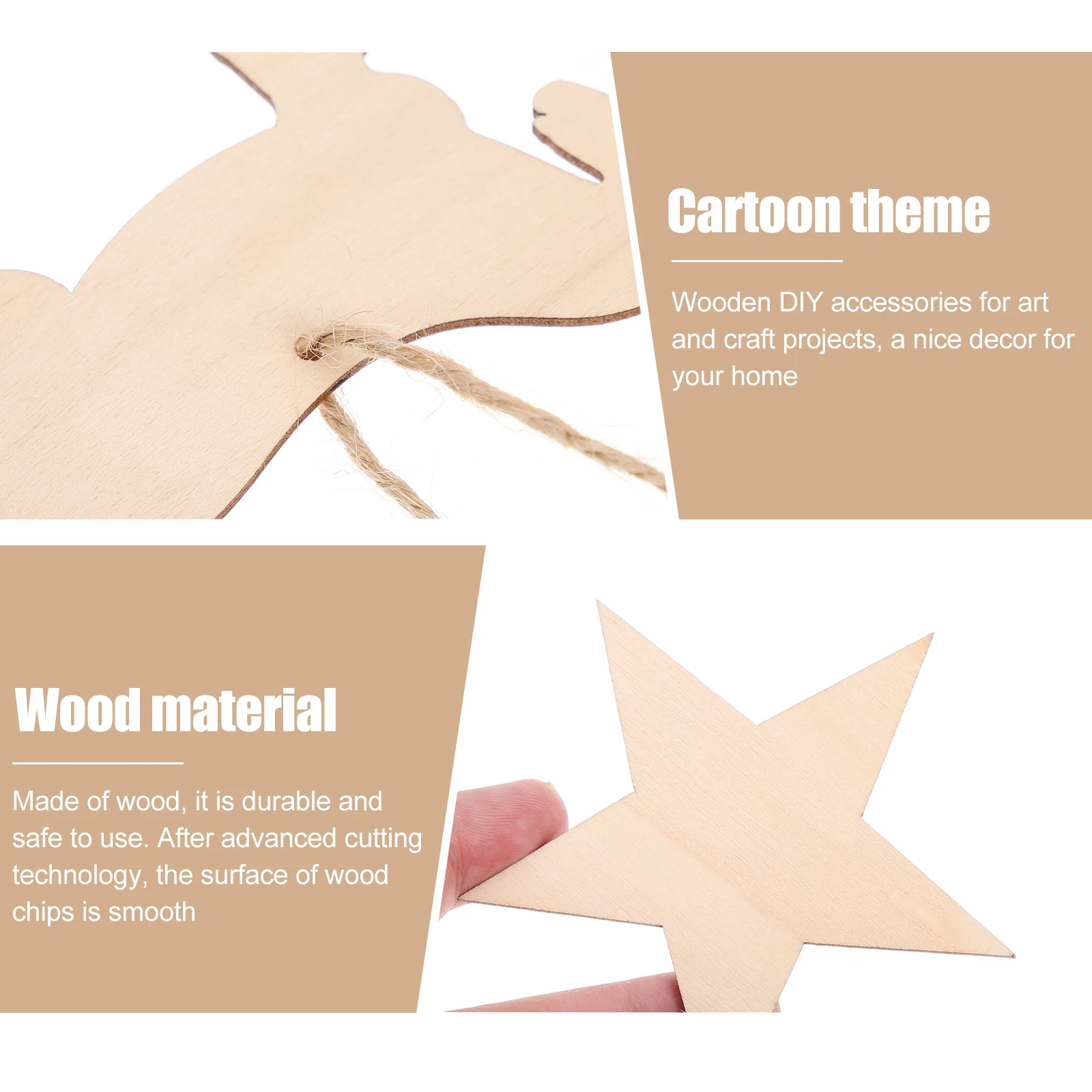 

36pcs Wooden Horseshoe Cutouts Unfinished Wood Slices Diy Painting Horse Shaped Pieces Craft Decor Home Accessories