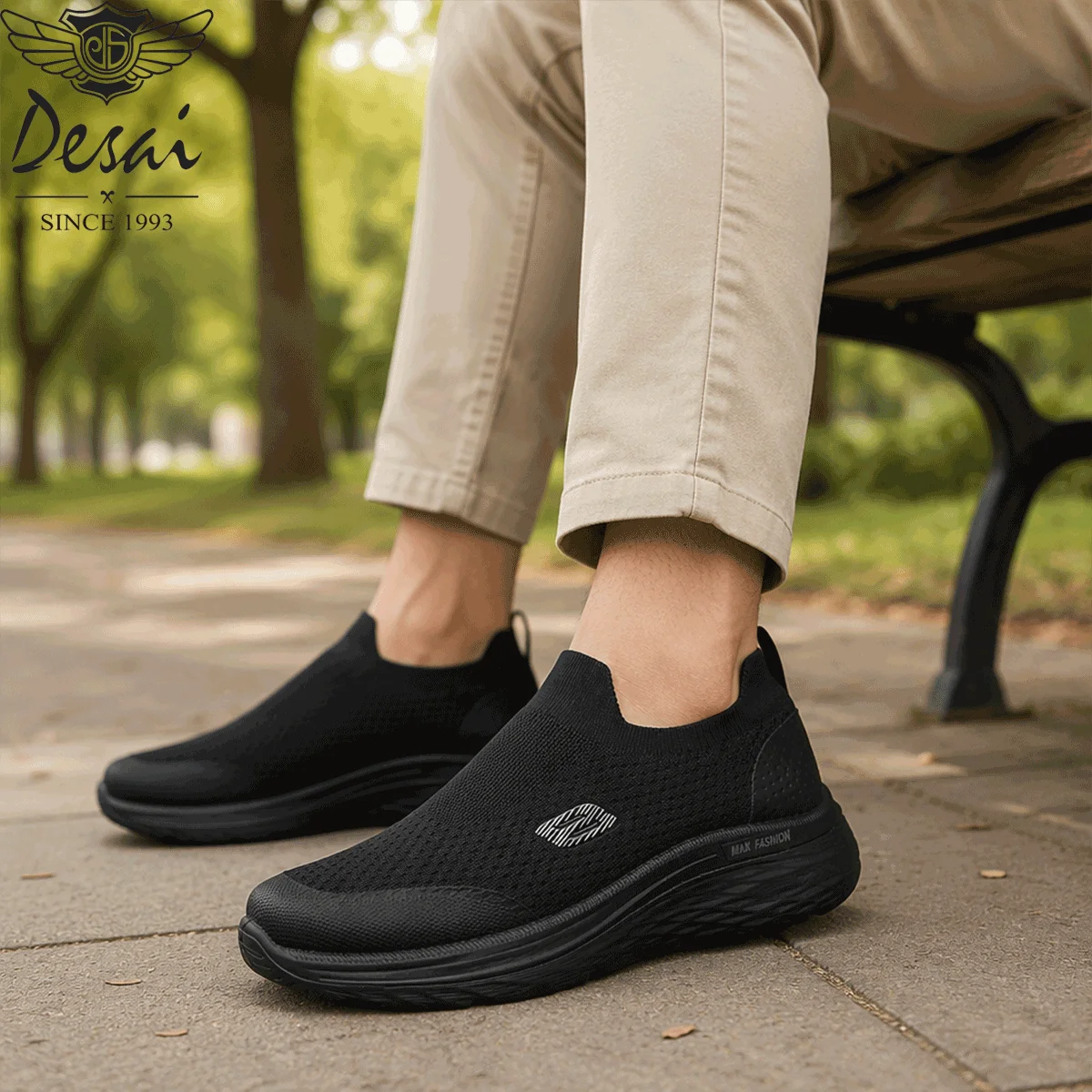 Desai Herren 2026 Herbst Slip-On Mesh Freizeitschuhe Weiche Dicke Sohle Sneakers Schulbedarf Studenten Alltag Outdoor – Detail 9