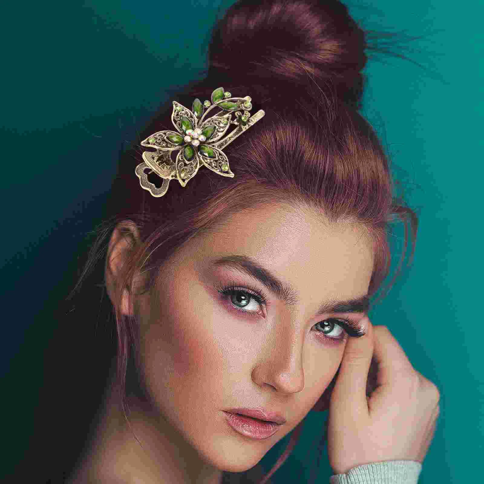 

Petal Hair Clip Floral Barrette Vintage Hairclip Clamp Lightweight Easy Use Comfortable Hair Holding Beautiful Color Glossy