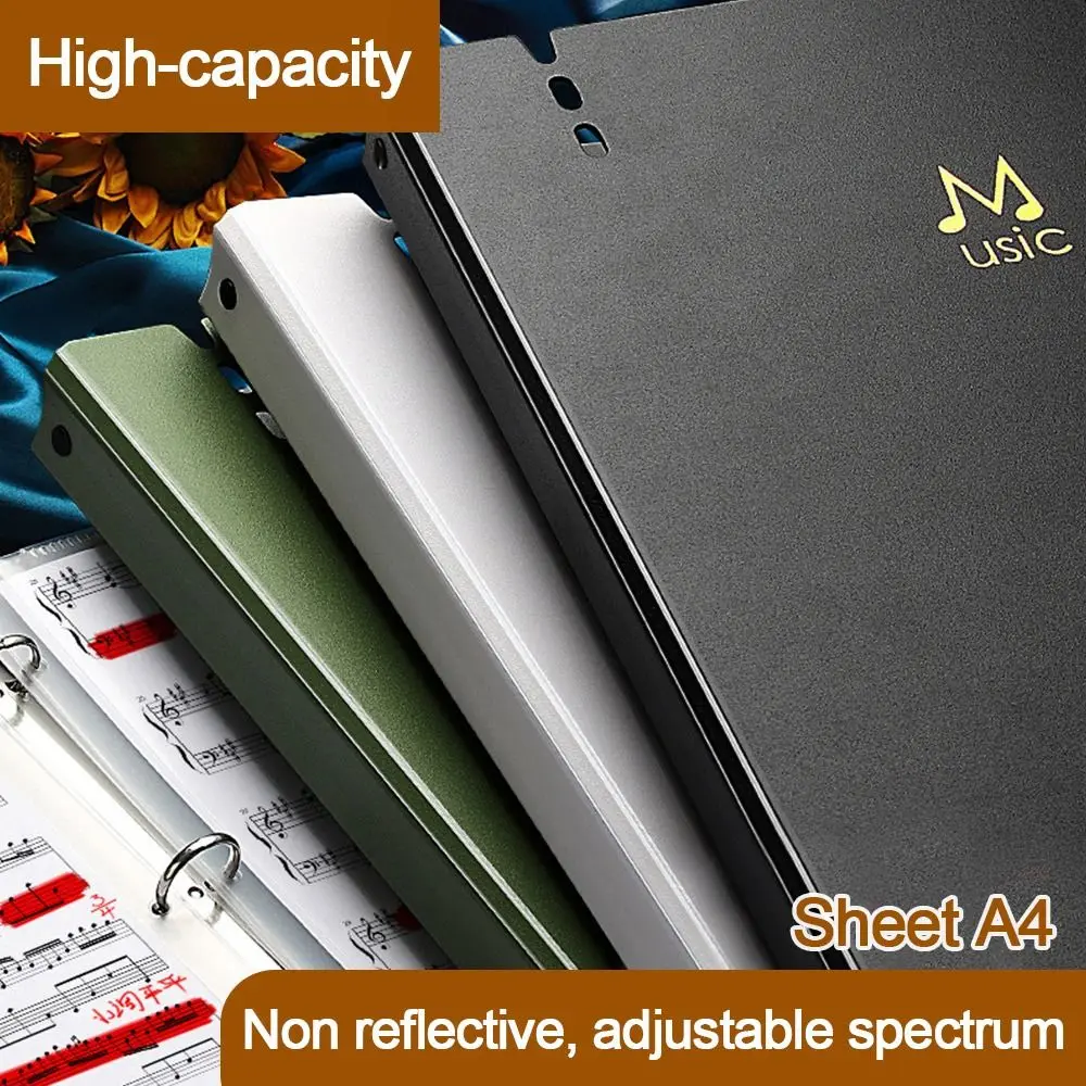 

PP Music Score Folder A4 with Index Post Piano Paper Sheets Folder Storage Organizer Loose-leaf Guitar Sheet Music Book Folder
