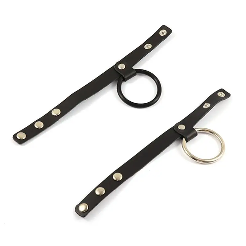 New Male Virginity Device Steel Leather Cock Rings Adjustable Penis Rings Delay Ejaculation Sex Toys For Gay - view 6