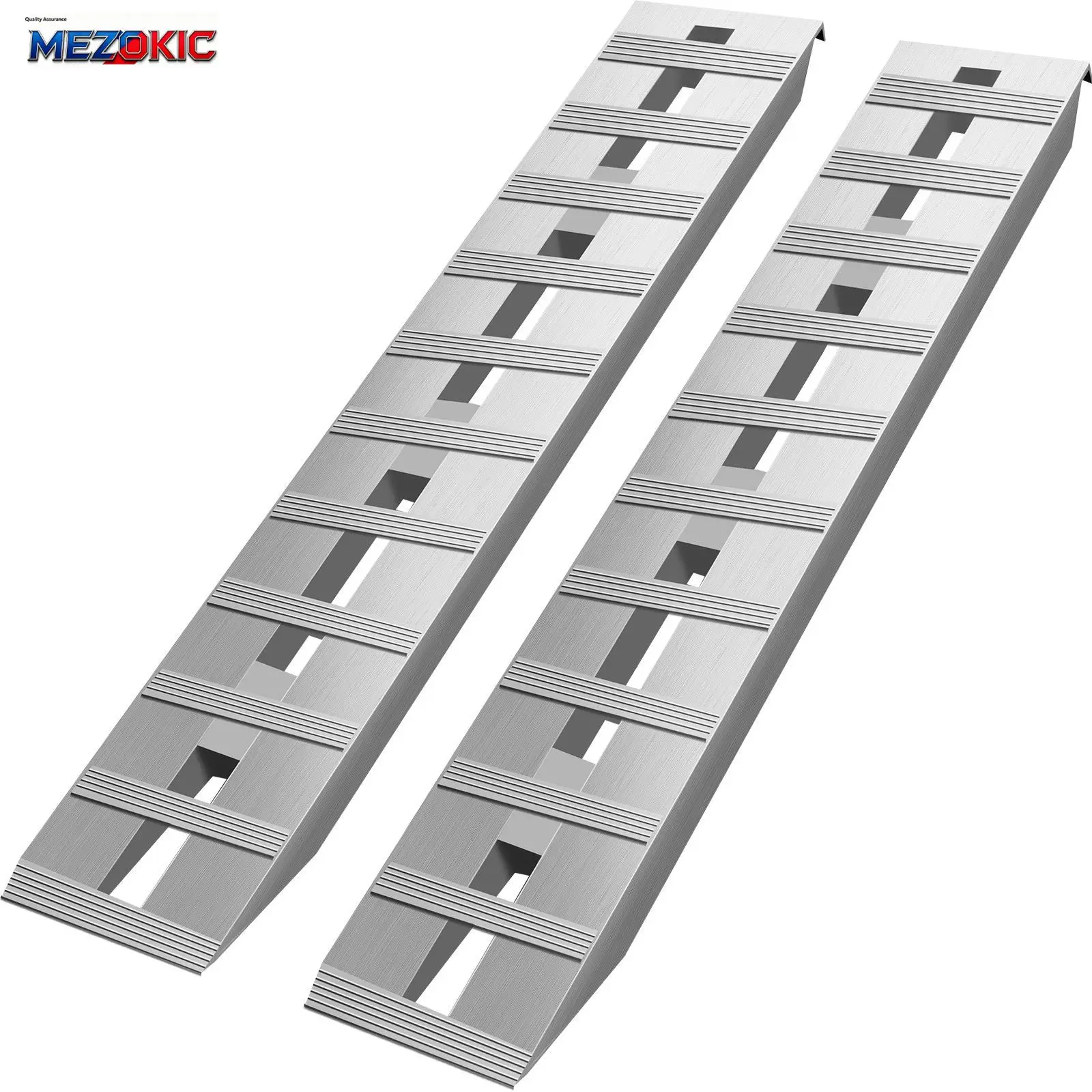 

60'' X 12'' Aluminum Trailer Ramps 6000LBS Total Beavertail Hook End 1 Pair 2 Ramps