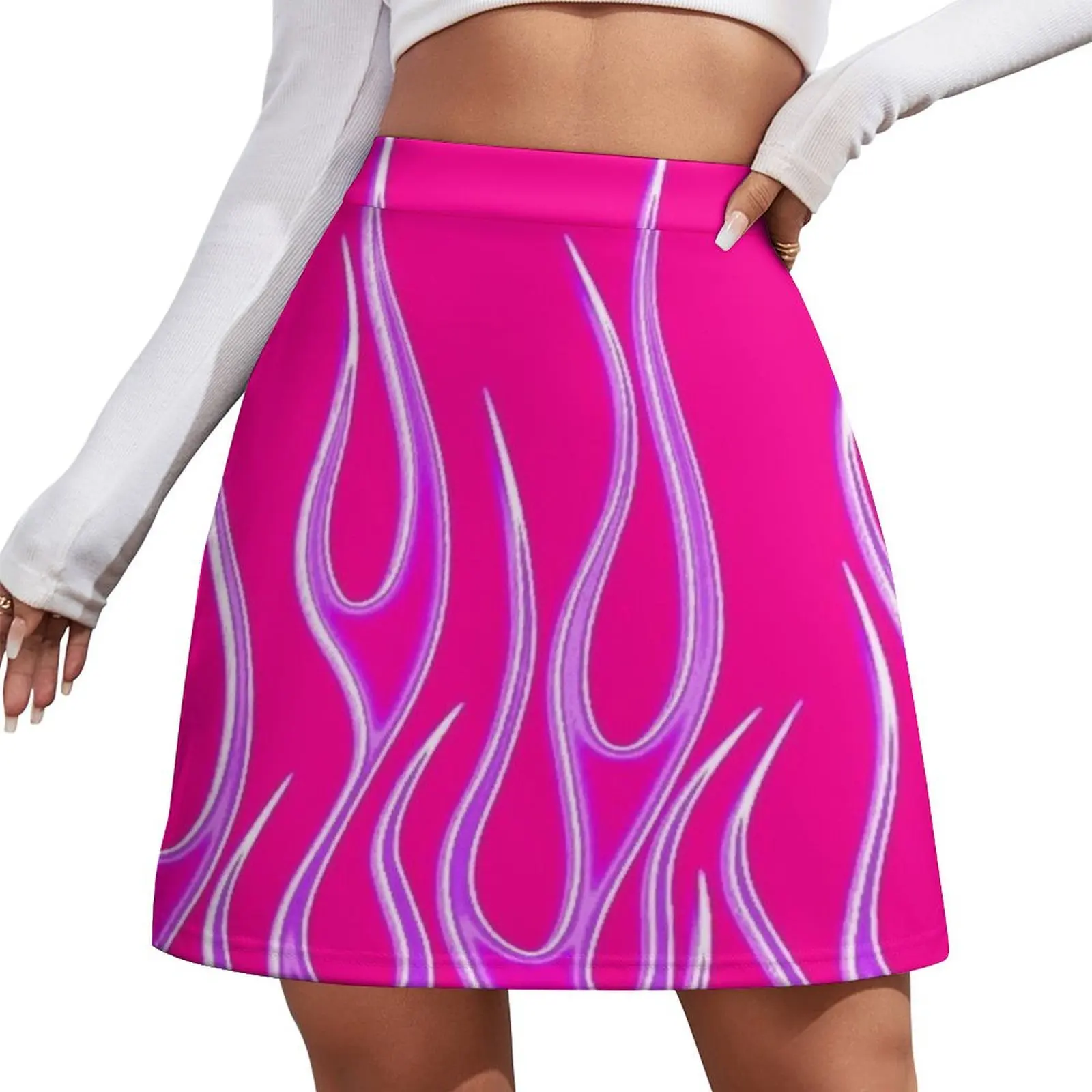 

Pink and Purple Flames Mini Skirt mini skirts elegant party dresses for women 2026 women's golf wear summer Mini Skirt