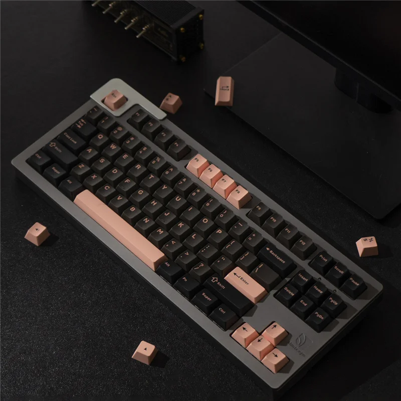 PBT Doubleshot Keycaps Night Sakura Cherry Profile Keycap 171 Keys Set For Mx Switch Mechanical Gaming Keyboard GMMK Pro NJ68