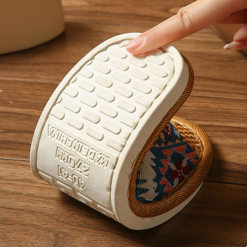 الصيف الأزواج أحذية المنزل الخيزران الكرمة العشب النعال داخلي سميكة لينة أسفل أرضية خشبية كول عدم الانزلاق النعال الشرائح