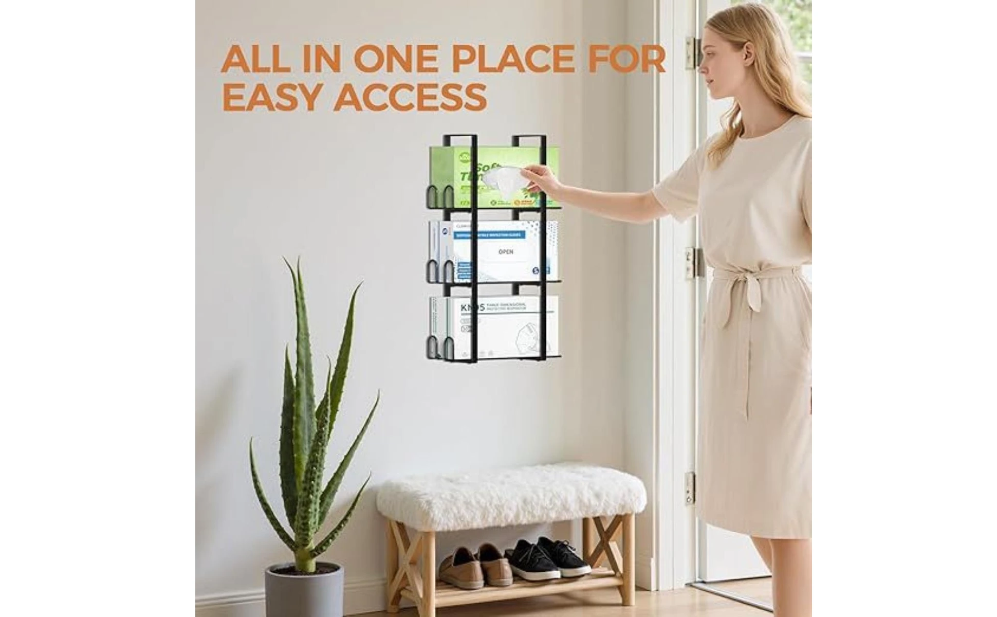 Wall-Mounted Storage Rack Space-Saving Three-Tier Storage Rack Wall-Mounted Organizer Narrow Slim for Labs, Kitchens