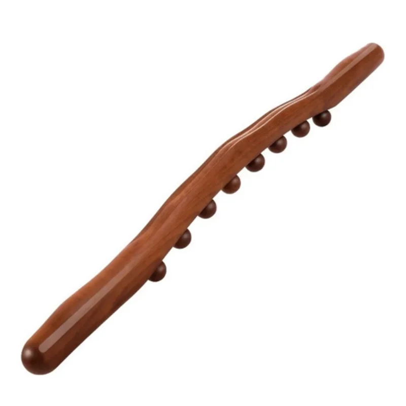 8 Beads Guasha Scraping Stick Wooden Massage Tools for Neck and Back Pain Stomach Body Shaping Anticellulite Leg B