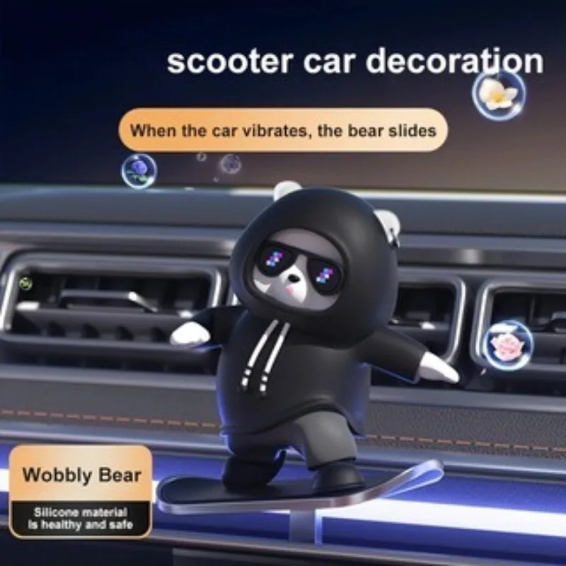 

Декорации для скейтборда Bear Moving Decor — универсальный декор для экрана управления автомобилем, необходимые аксессуары для салона автомобиля