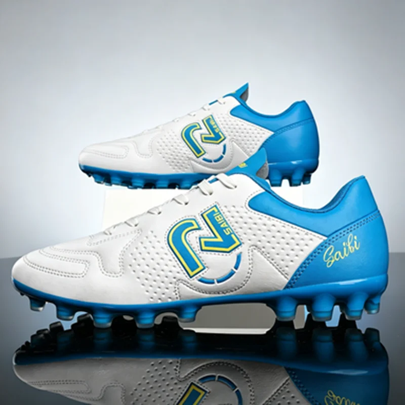 Budget-Friendly Unisex Firm Ground Cleats PU Woven Upper TPU AG FG Studs Non-Slip Value Men Sports Footwear