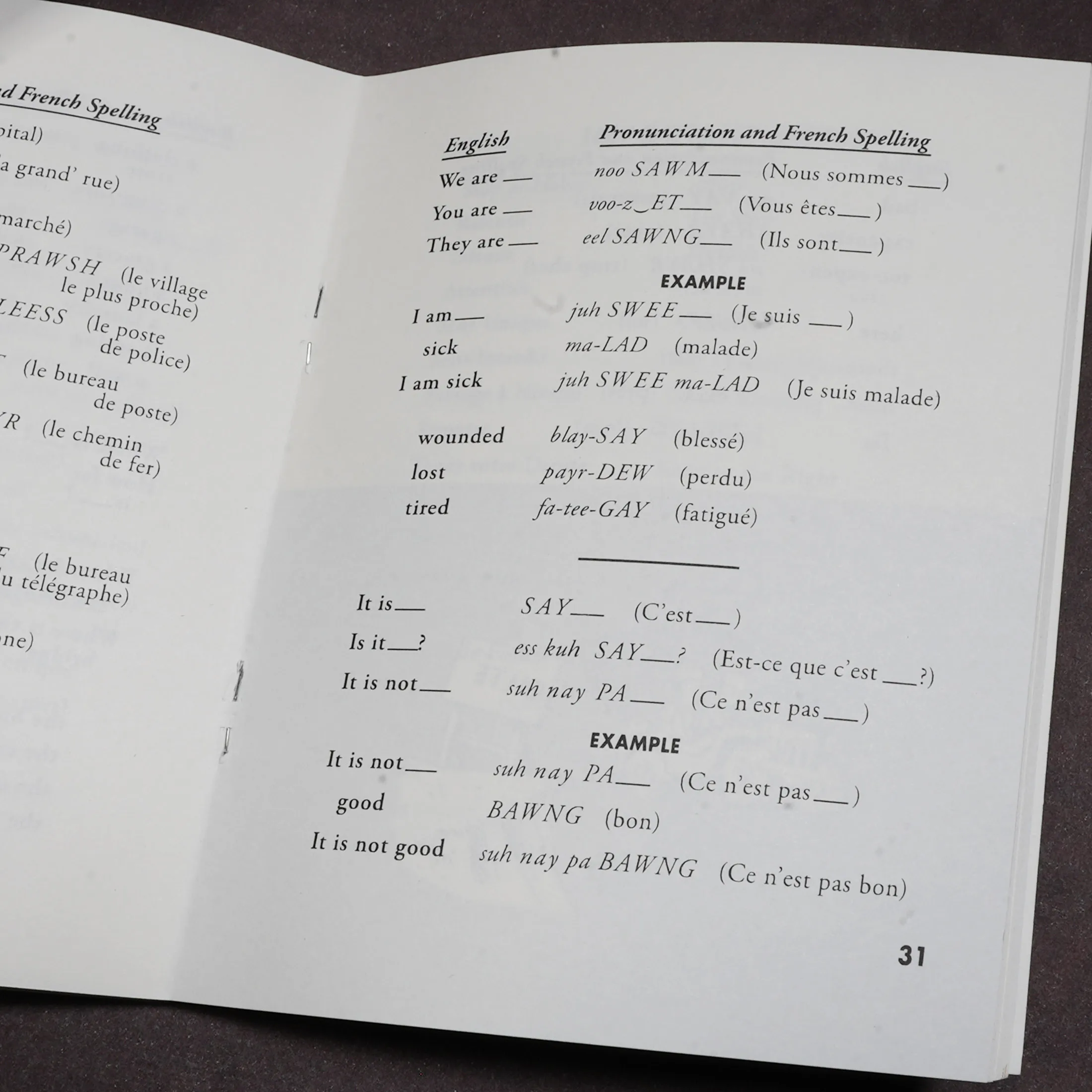 Segunda Guerra Mundial EE.UU. M1943 Normandía aterrizaje 《libro de frases habladas francesas 》 Accesorio coleccionable
