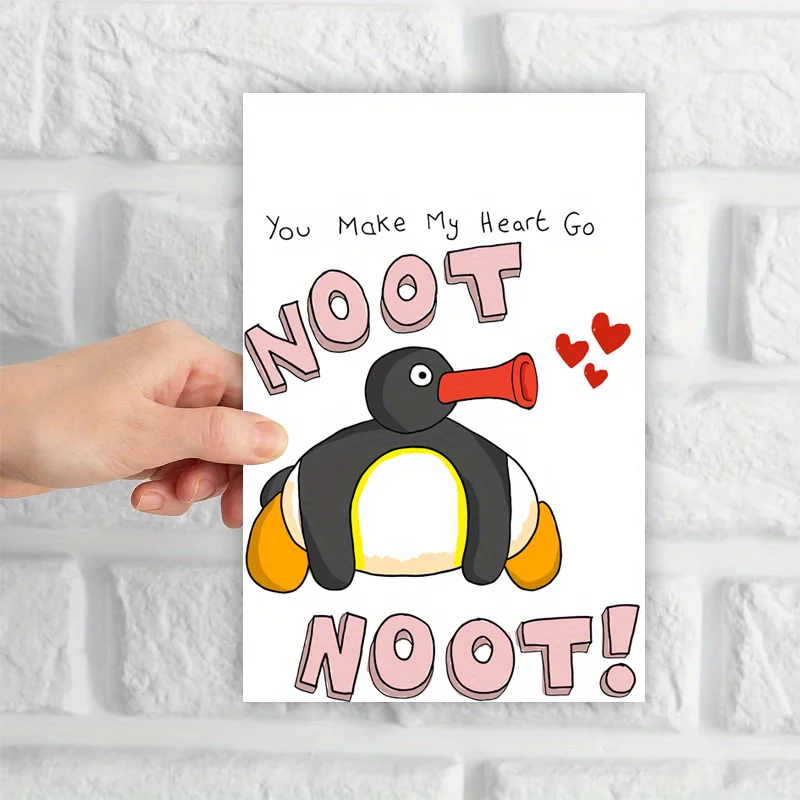 1pc funny birthday card, anniversary card, creative penguin birthday greeting card, the best gift for your best friends, family.