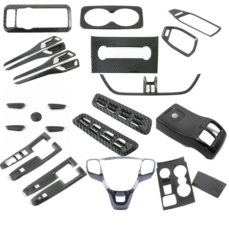 

LHD For Ford Kuga Escape 2020-2022 2023 2024 Carbon Fiber Center Console Gear Shift Box Panel Cover Trim Accessories Car Styling