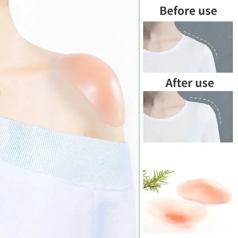 

1Pair Silicone Shoulder Pads Detachable Transparent Anti-slip Shoulder Pad Invisible Self-Adhesive Shoulder Padded Women Men