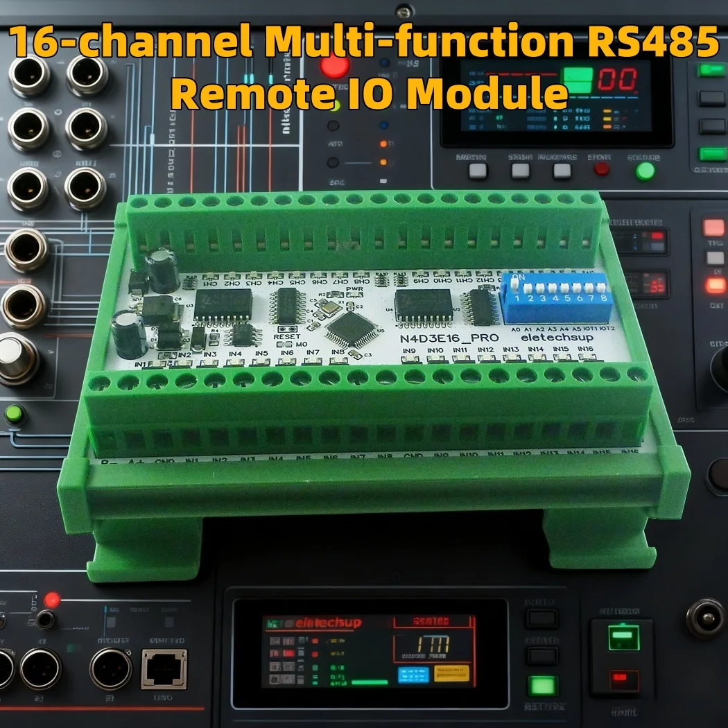 

IO RS485 Modbus RTU Module 16ch Bidirectional Full-duplex Transparent Transmission of Digital N4D3E16 Pro DIP Switch Board