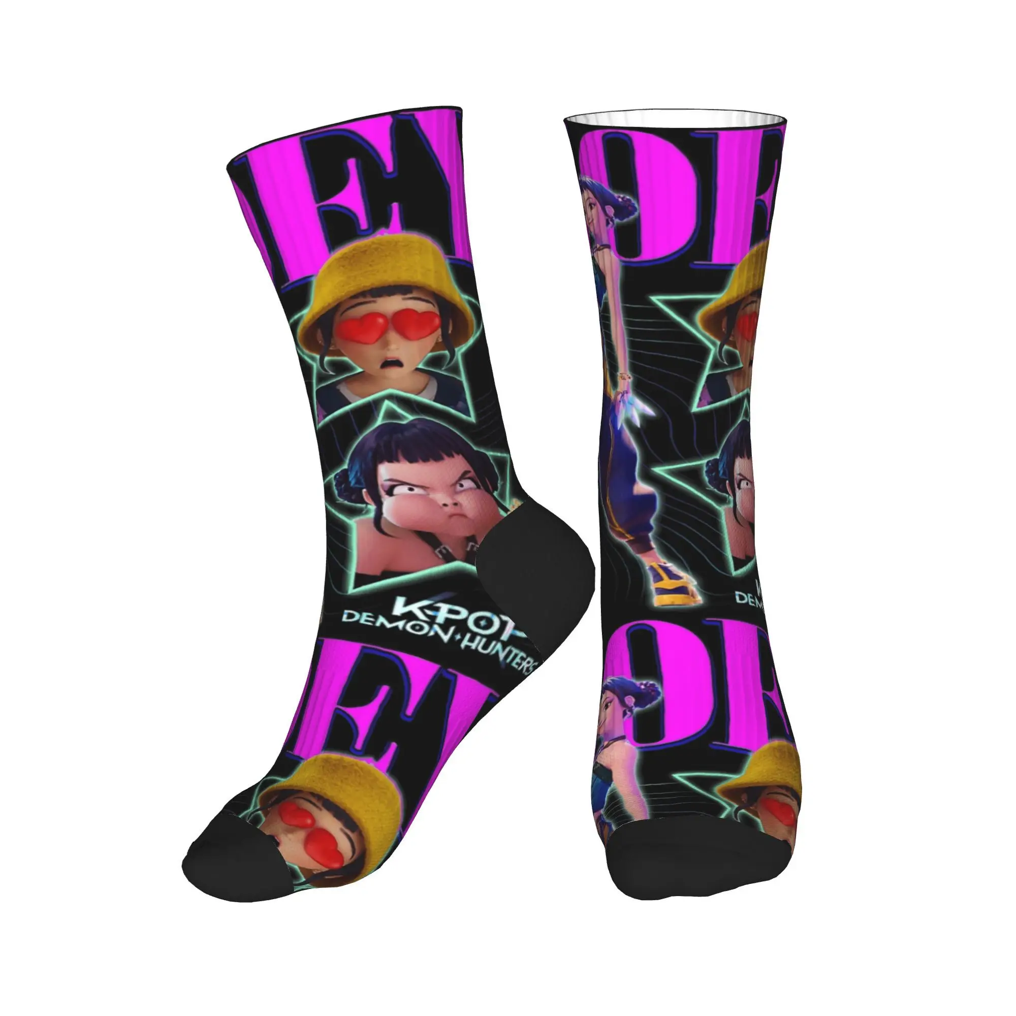 Calzini da uomo Zoey KPop Demon Hunters Film Calze Calzini traspiranti antisudore Calzini sportivi da corsa con grafica moderna autunnale