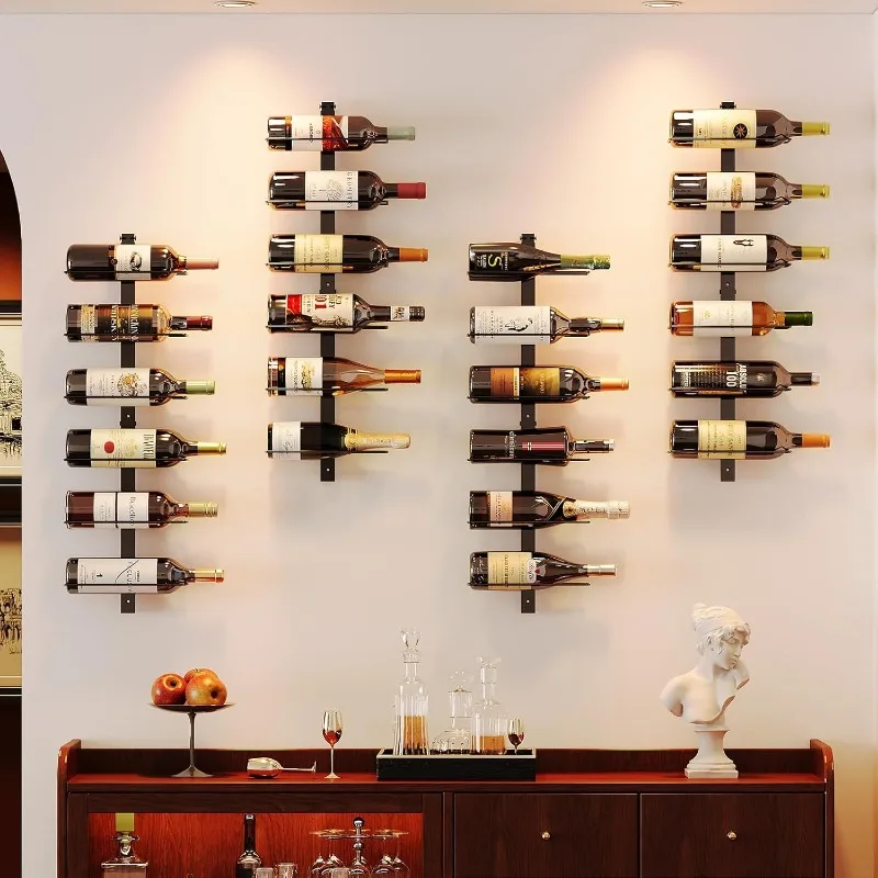 12-bottle Wall Mounted Wine Rack, Detachable Wine Storage Organizer Used As One or Four, DIY Wall Mounted Wine Racks