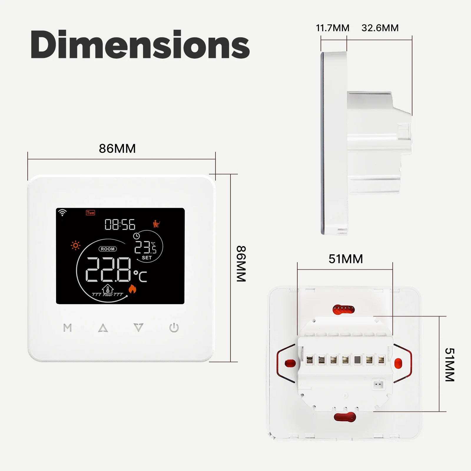 Imagem -06 - Controlador de Temperatura do Quarto Água Elétrico Aquecimento de Piso Caldeira a Gás Controle de Aplicativos Trabalhar com Alexa Google Home