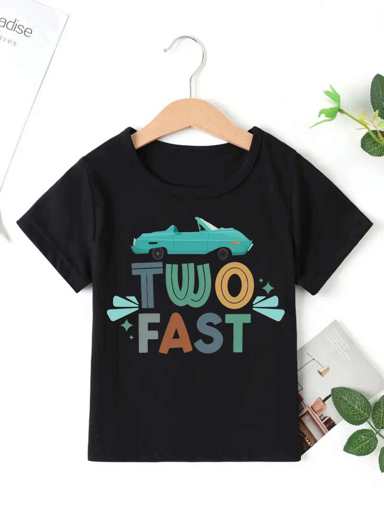 

Two Fast Racing Printed T Shirt Girls/Boys 2nd Birthday Gift Shirt Kawaii Kids Clothes Summer Short Sleeve Shirt Tops