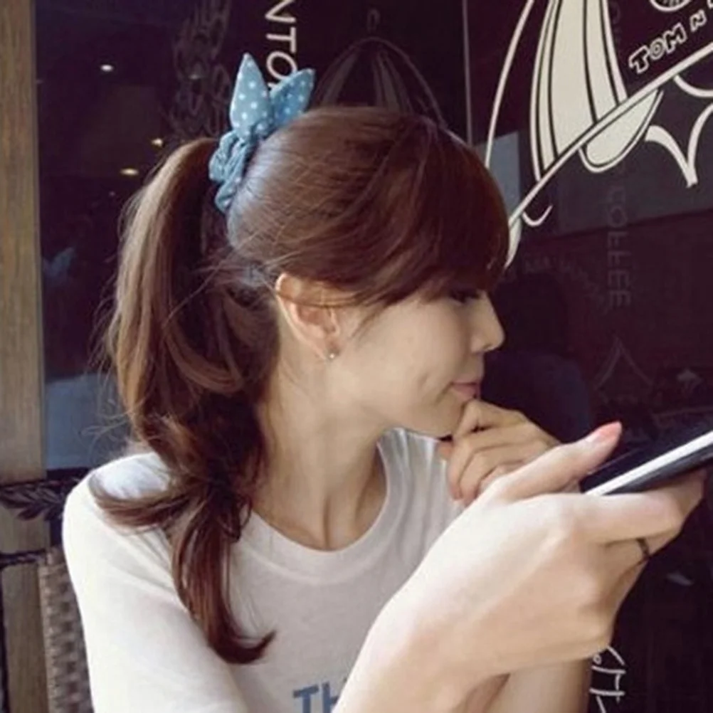 

20Pcs Girls Rabbit Ear Hair Bow Bands Stretchy Ponytail Holders for Braiding Daily Use Fashionable Hair Accessories for Women