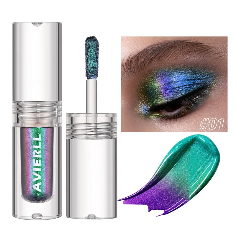 Fard à barrage liquide pour femme, brillant, nickel é, ombre à barrage, apparence glamour, paillettes, ensemble de maquillage, eye-liner brillant, imperméable