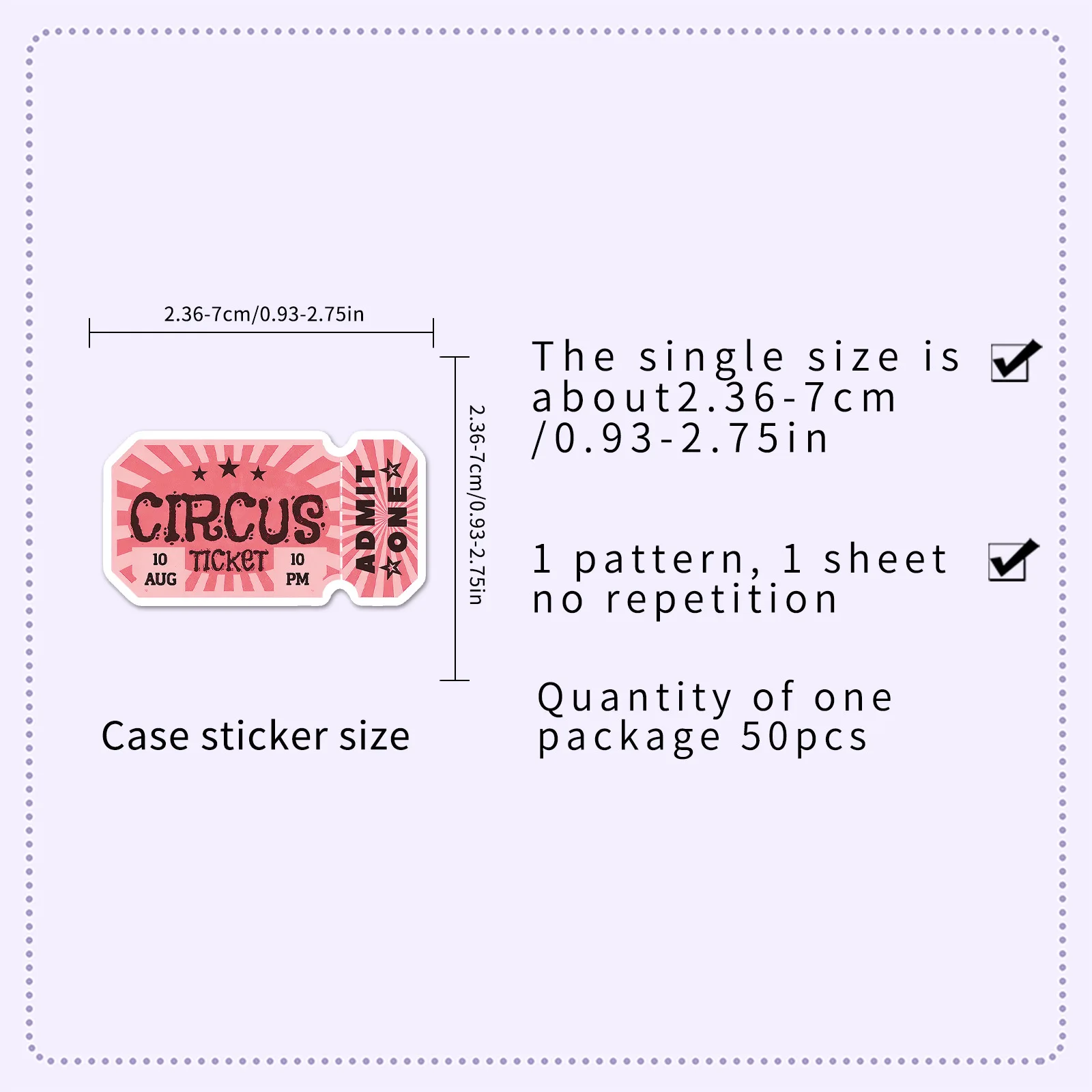 

50PCS Ticket Stickers Retro Movie Ticket Cartoon Style Graffiti Decoration Guka Notebook iPad Waterproof Stickers Kids Toy