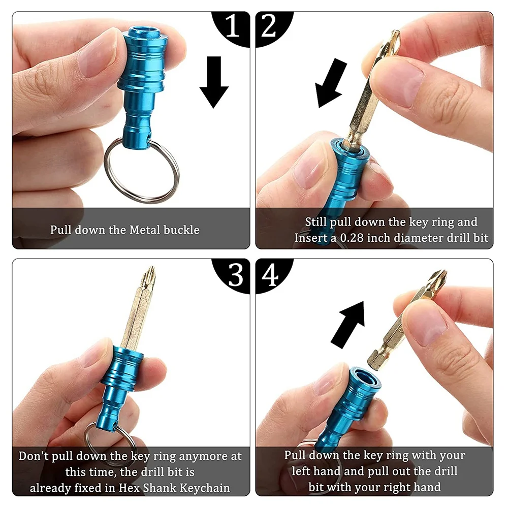 

A36T-21Pcs 1/4 Inch Hex Shank Keychain Extension Bar Screwdriver Bits Holder Socket Adapter Drill Bit Fast Change Bit Holder