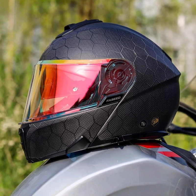 For FASEED Carbon Fiber Motorcycle Full Face Helmet 929 for Men Women Summer Track Racing Helmet with Visor Capacetes De Moto