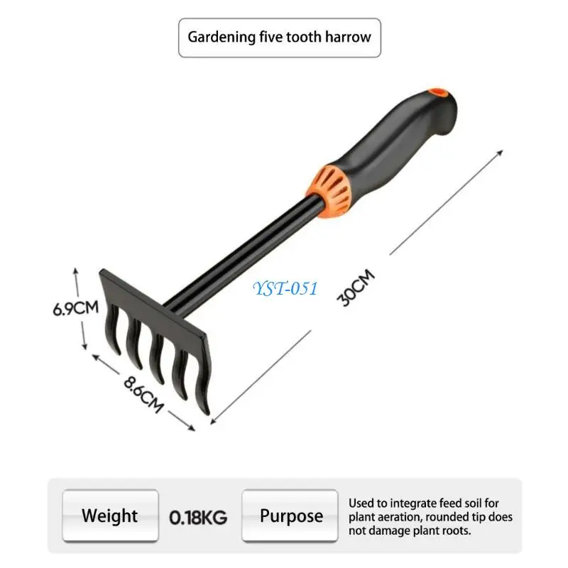 

E15A Garden Hand Tool Set Gardening Includes Hand Trowel Transplant Trowel and Cultivator Hand Rake Garden Tool