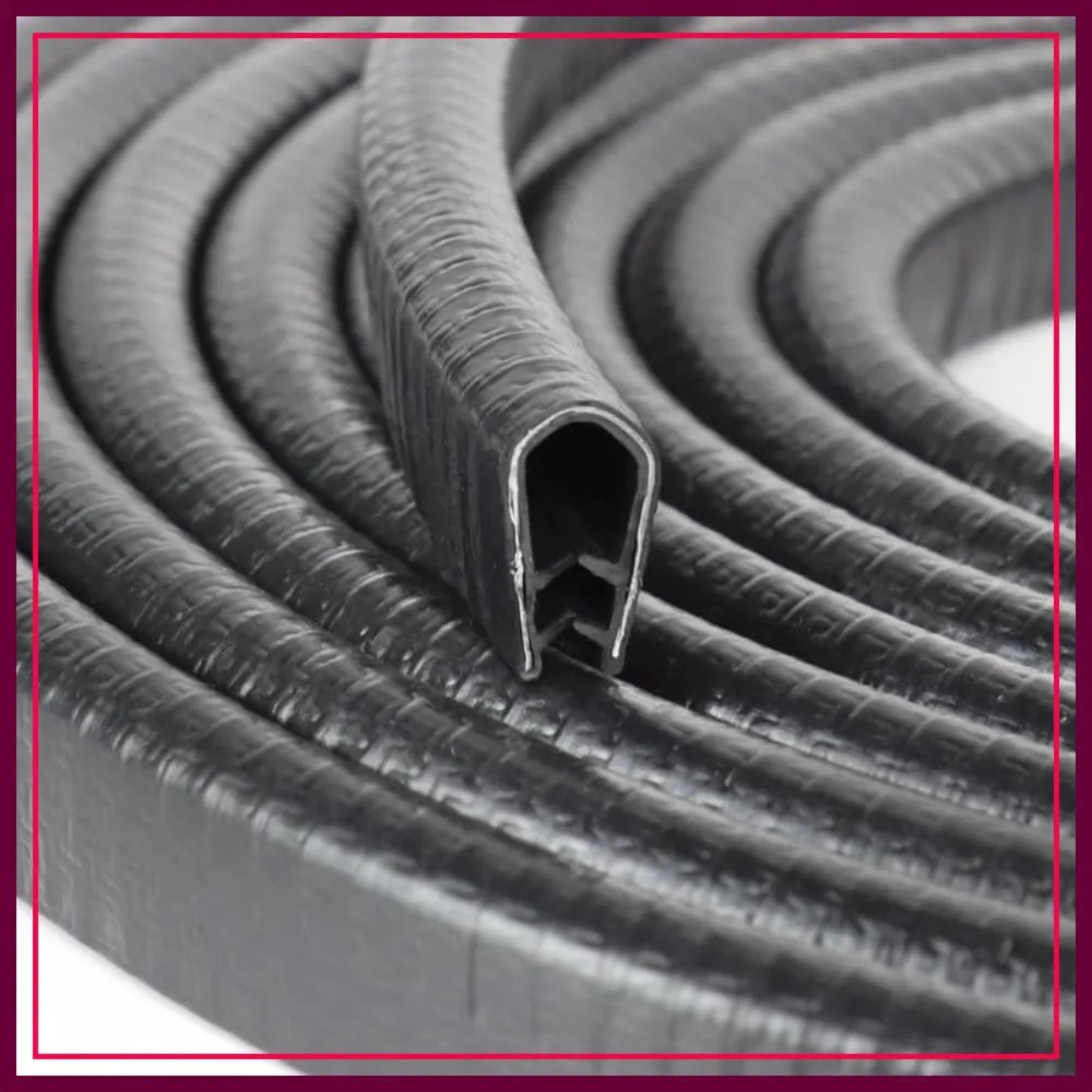 

Rubber Edge Trim U Channel with Metal Clips, 6.5Ft Black, Edge Guard for Sheet Metal, Car Doors, Table Corners, 1.2mm-6.4mm