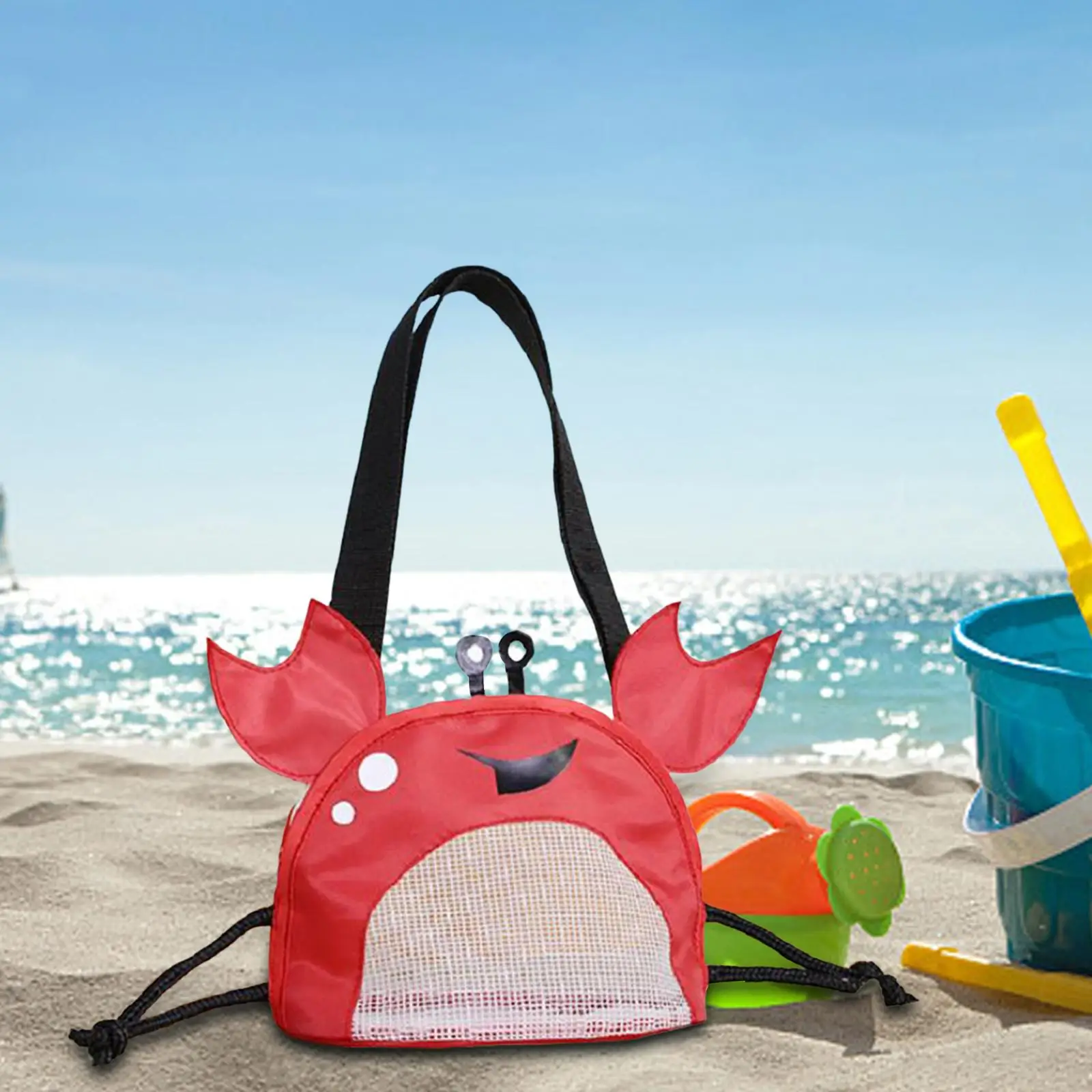Beach Mesh Bag Tote, Shell Mesh Bag for Holding Beach Toys, Beach Shell Bag With