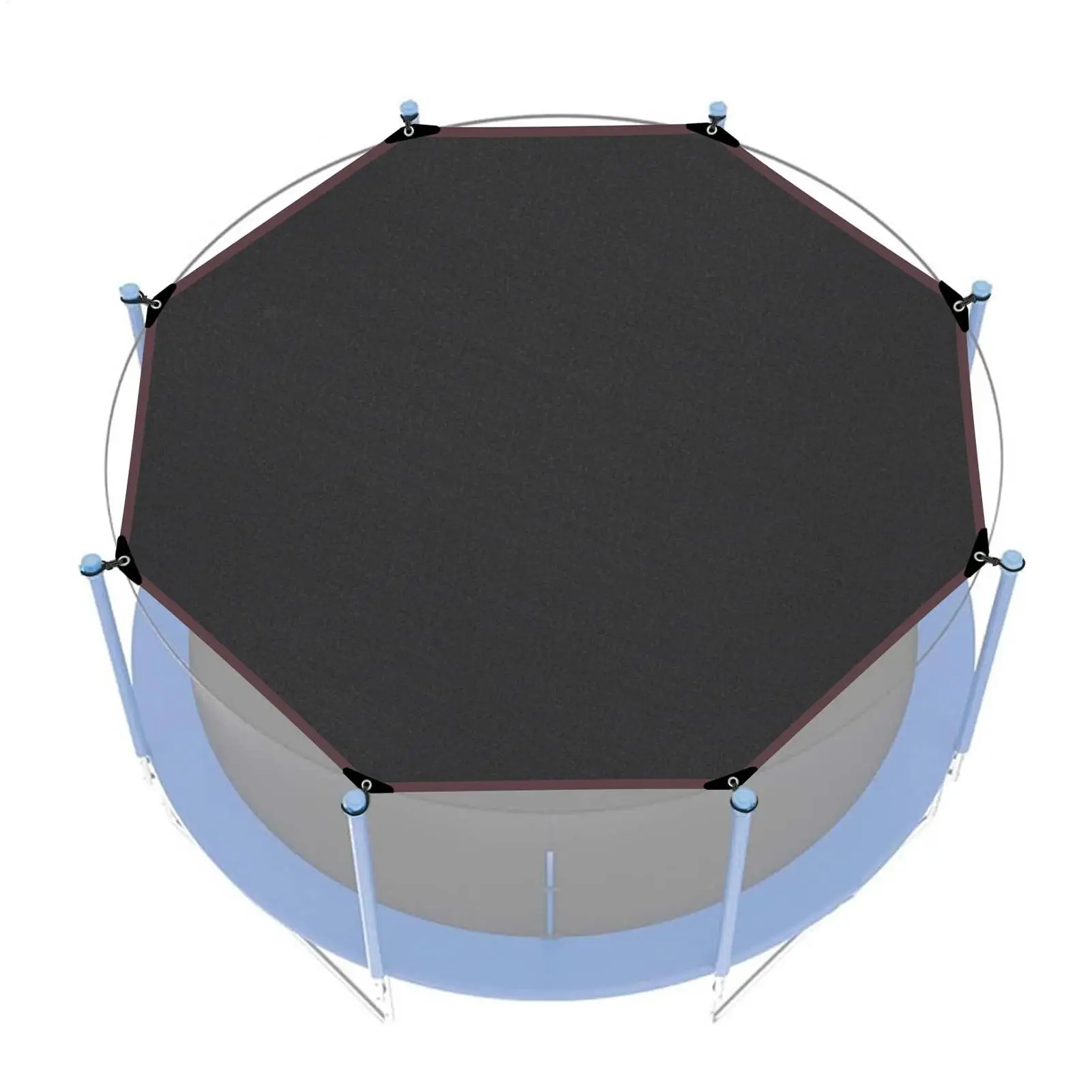 Waterproof UV Protection Oxford Trampoline Canopy Shade Tent Cover 10 12 14 16 Feet Outdoor Backyard Home Gym Core Training