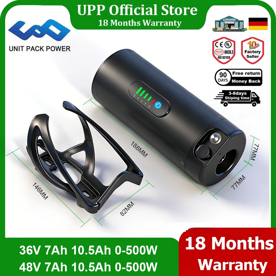 Batterie de vélo électrique mini format 36V 14Ah 7Ah 36V 48V 7Ah 10.5A Pack Lithium 18650 pour Bafang Tongsheng 500W 350W 250W Vélo Électrique