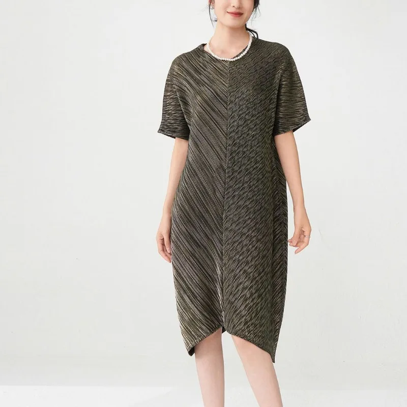 2023 женское летнее высококачественное плиссированное платье с горячим тиснением, модная свободная длинная юбка, женская одежда в европейском и американском стиле