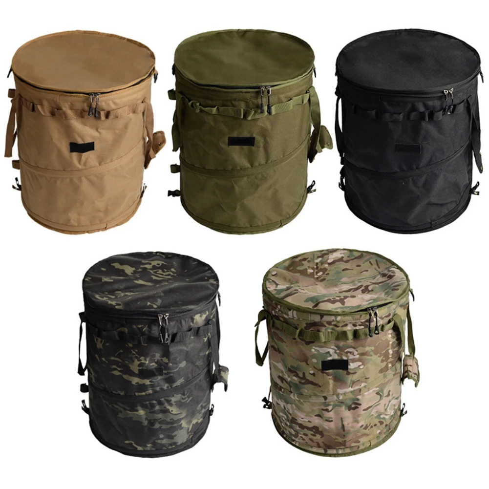 

Folding Camping Collapsible Bucket Clothes Sundry Storage Bag Multifunction Outdoor Holder Barrel Ultralight for Travel