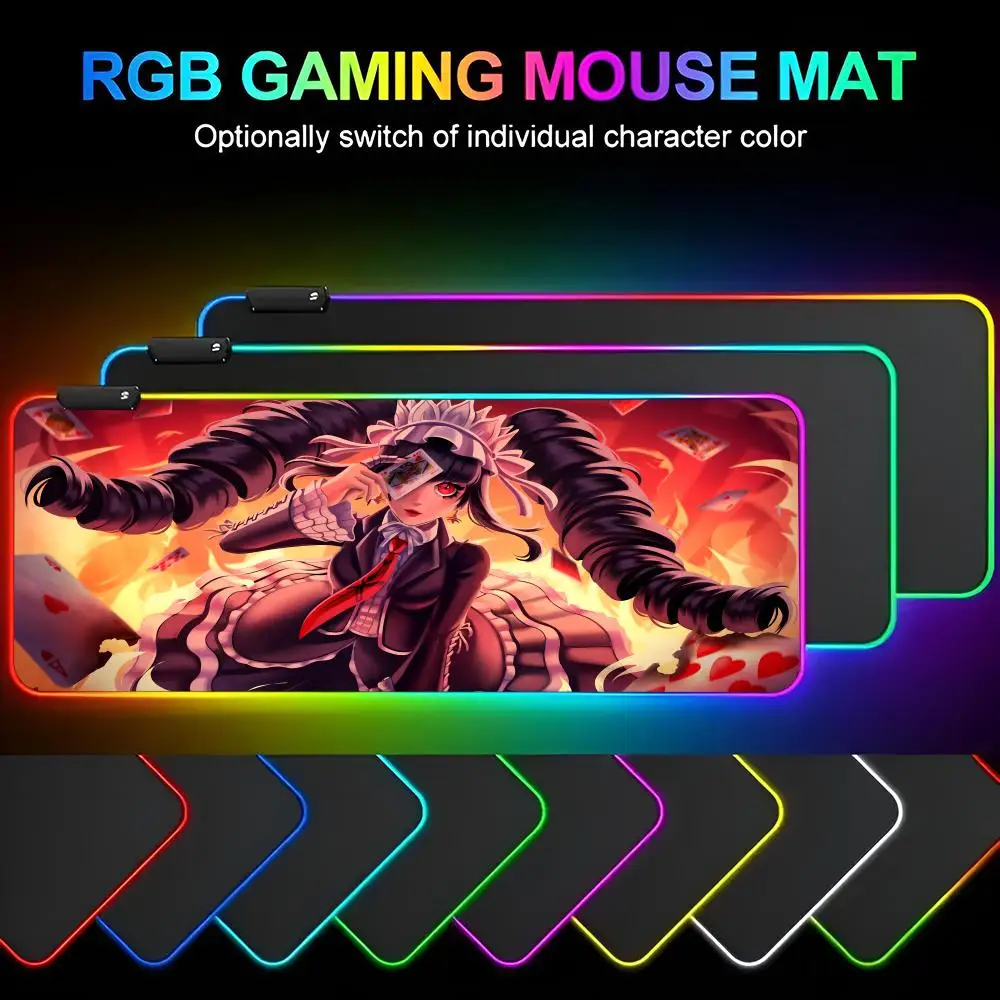 

D-Danganronpaes Anime Mouse Pad Mousepad Rgb Mouse Pad 60x30cm Gaming Backlight Pc Accessories Gamer Keyboard Backlit Mat Desk