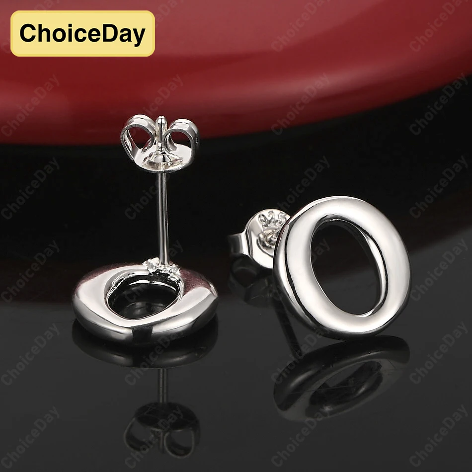 

ChoiceDay 925 Sterling Silver Delicate Simple Round Earrings Women Jewelry Charm Accessories Gift Fashion