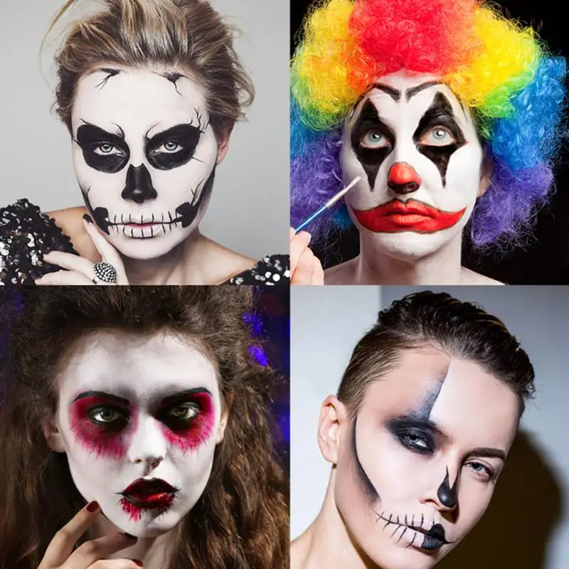 1/2/3 PCS Black White Red Makeup Paint Christmas Halloween Special Effects Clown Role Play Party Makeup Color Paint Body Art