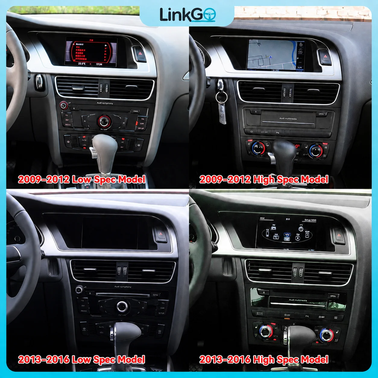 12.3 Inch Android Touchscreen Multimedia Display for Audi A4/A5/B8/8K Wireless CarPlay Android Auto GPS Bluetooth