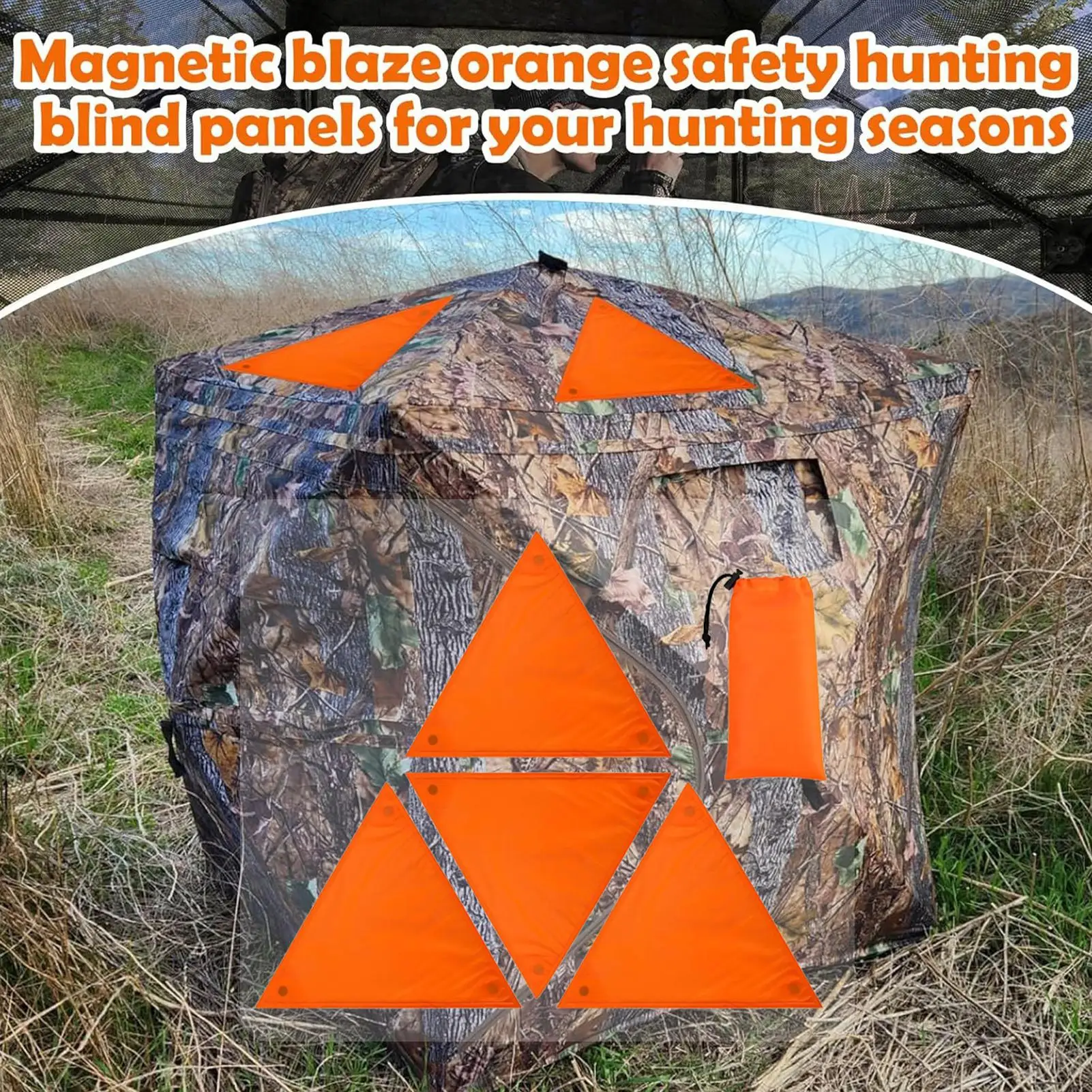 

Охотничий оранжевый для заземляющих жалюзи, водонепроницаемые охотничьи аксессуары, 4 шт., портативные верхние шторы для палатки, рюкзак на открытом воздухе