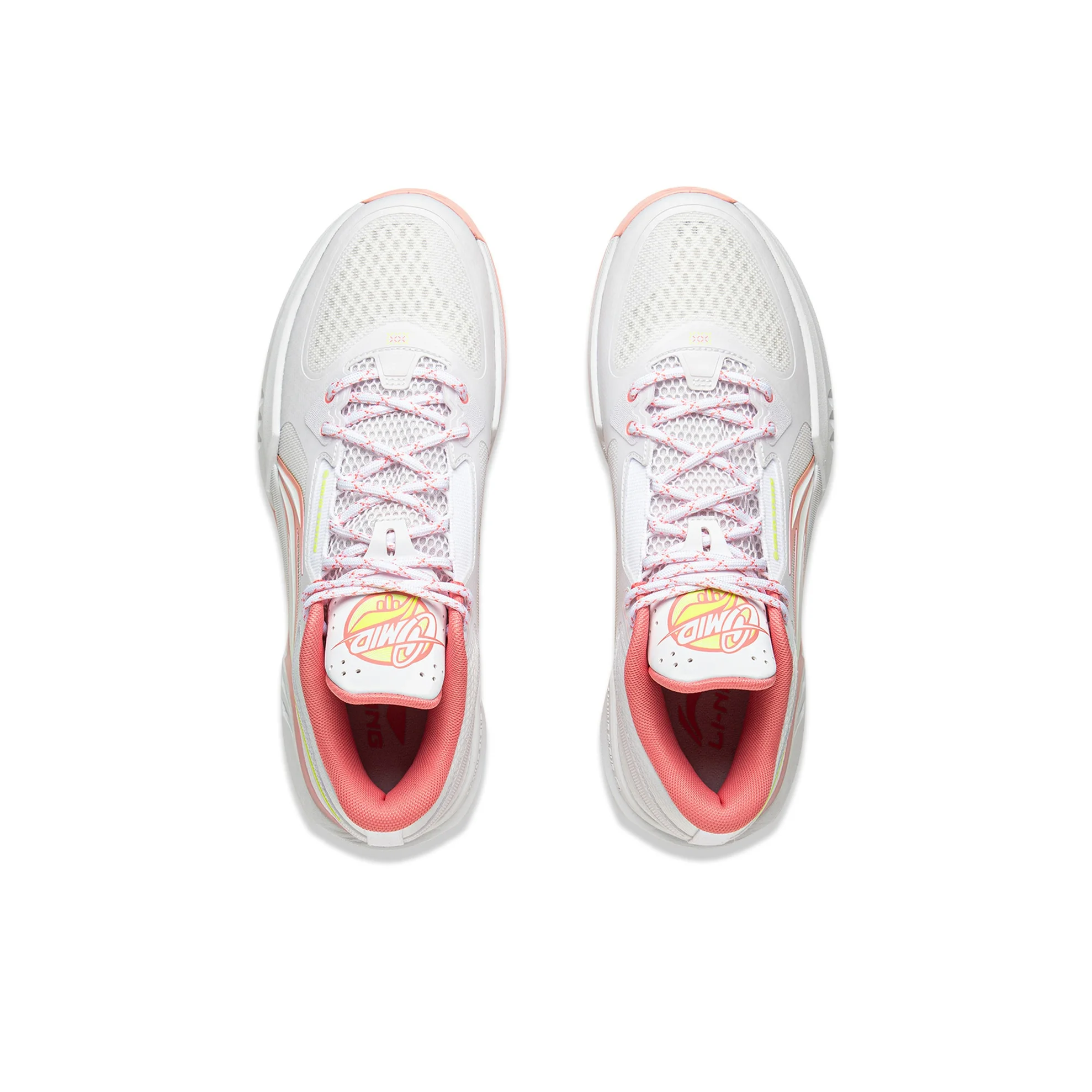 Li Ning Light Speed 3mid Mid top Basketball Shoes Men's Standard White Peach Rouge Pink ABPV019-2 view 5